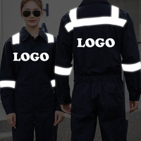 Fourniture d'usine personnalisé coton réfléchissant une pièce femmes costume vêtements de travail salopette Marine combinaison hommes uniforme