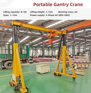 Alta calidad 500 kg 3 ton 5 ton 10 Ton Interior Manual portátil Mini grúa de pórtico con elevador de cadena eléctrica Precio - Product Image 2