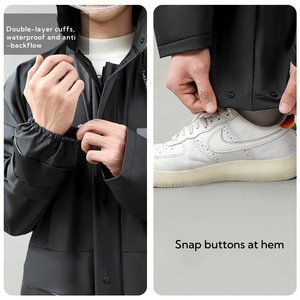 Conjunto de chaqueta impermeable de moda de PVC para <span class=keywords><strong>hombre</strong></span>, ropa de seguridad reflectante de alto brillo, bicicleta antilluvia - Product Image 5