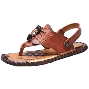 Sandalias para Hombre, Chanclas, Pantuflas, Zapatos para Caminar al Aire Libre, Senderismo, Playa, Deportes, Cuero Genuino, Antideslizantes, Suaves - Product Image 1