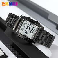 SKMEI 2277 jam tangan Digital Band baja tahan karat dalam stok besar jam tangan doa kustom OEM jam tangan Azan murah