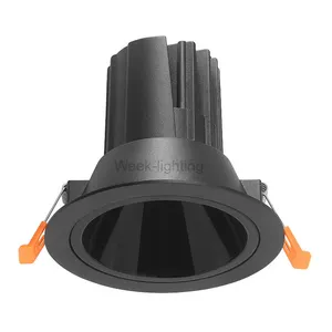 Açı ayarlanabilir gümüş gövde kısılabilir LED gömme tavan lambası 12W 24W 36W 60W AC85-265V LED sürücü spot lamba