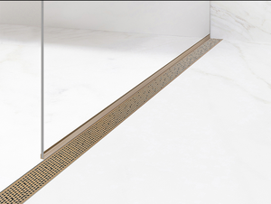 Grille de drainage linéaire adhésive pour salle de bain, en acier inoxydable 304, profil bas, personnalisable, de 2-15/16 pouces - Product Image 4