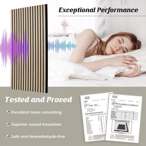 แผ่นไม้ตกแต่งลายเส้น 3 มิติ แผ่นผนังไม้ระแนง 3 มิติ สำหรับตกแต่งภายใน ดูดซับเสียง เหมาะสำหรับห้องสตูดิโอ สำนักงาน และผนังตกแต่ง - Product Image 2