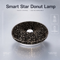 Lampe de nuit LED 3 couleurs à découpe étoile creuse, projecteur mural et de bureau, à commande tactile, rechargeable, design moderne, pour intérieur
