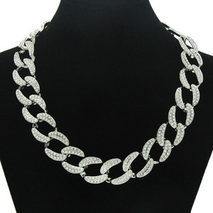 Exaggerated Cuban Chain Full of Diamonds Necklace Female, Collarbone Chain Temperament Cool Tanjing Fashion Lijing Necklace - Product Image 5