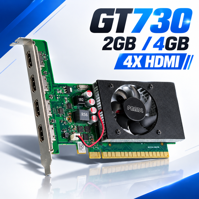 New Multi-screen Connectivity 2GB GDDR5 GeForce GT730 GPU 384 Cores Desktop Graphics Card with Fan Cooler