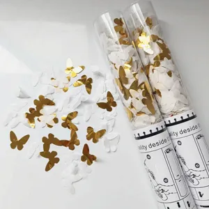 カスタムロゴ利用可能なフェスティバルホリデーパーティー使用カラフルな蝶の形の紙吹雪キャノンポッパーシューター