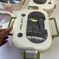 Kawaii niños 3 compartimentos Tiffin contenedor de comida de acero inoxidable aislado al vacío termo Bento caja de almuerzo para la escuela niños