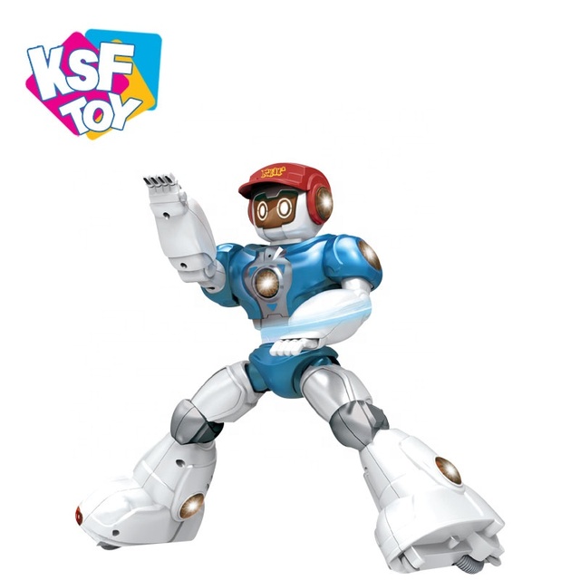 KSF Remote Control Musical Hip-Hop Dancing Robot Toy with Light ABS Plastic Educational Electronic Model Toy Battery Operated 3+