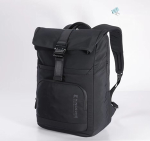 Free Sample Bsci Custom Waterproof Roll Top Bag <b>Black</b> Nylon Rolltop Laptop <b>Backpacks</b> <b>School</b> Bags - Product Image 6