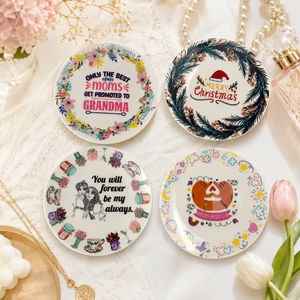 Factory Price UV Print Ceramic Jewelry <strong>Tray</strong> 3.5 4inch <strong>Circle</strong> Round Shape Gold Edge White Blank Porcelain Plate for Personalized - Product Image 3