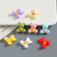 23*25mm Ours brillant mat coloré Animal de dessin animé décorations Slime bricolage personnalisable sélection de perles de résine ours mignon breloques
