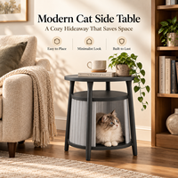 Table d'appoint moderne pour chat avec maisonnette cachée 2-en-1, mobilier pour animaux de compagnie, lit pour chat d'intérieur, vente en gros OEM