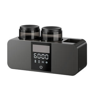 Support de brosse à dents intelligent avec stérilisateur UV, fixation par ventouse, support de séchage double pour couples, blanc, gris anthracite, plastique - Product Image 1