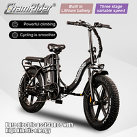 Bicicleta Eléctrica ChamRider, Gran Oferta, 20 Pulgadas, Plegable, Neumáticos Gruesos, 48v 50AH, Bicicleta Eléctrica para Reparto de Comida