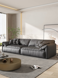 Ensemble de canapés modulaires nordiques modernes Mufang en <span class=keywords><strong>cuir</strong></span> véritable, meubles de salon, <span class=keywords><strong>canapé</strong></span> combiné rembourré en flanelle - Product Image 2