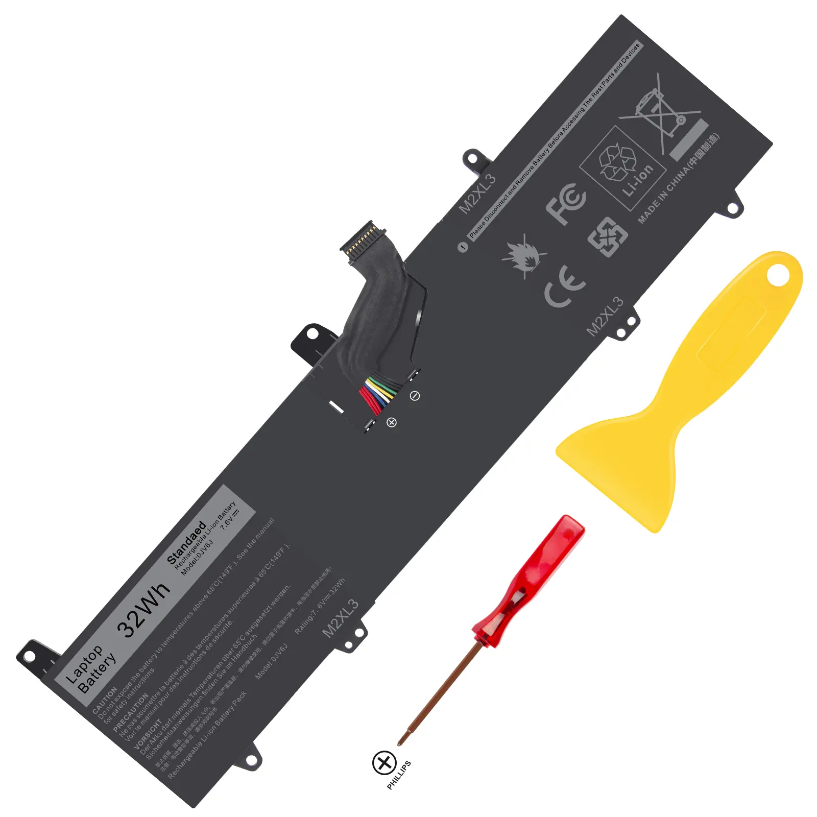 Nouvelle batterie 0JV6J authentique pour Dell Inspiron 11 3000 Series 3168 0JV6J 0PGYK5 7.6V 32Wh