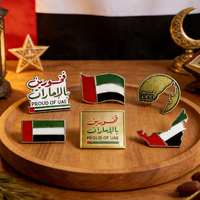 Stock Proud UAE Badge magnétique personnalisé, Broche à slogan Emirates pour campagne, Autocollant adhésif pour téléphone, Production quotidienne 100k