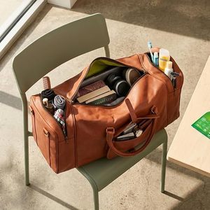Premium Handcrafted Leather Duffel <b>Travel</b> <b>Bag</b> for Gym Use Weekend Journeys and Overnight Stays Durable Genuine Leather Luggage - Product Image 4
