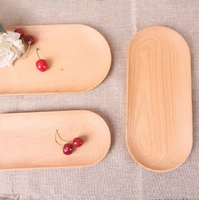 Vente en gros Petit plateau de service rectangulaire en bois de hêtre sculpté sur mesure pour la cuisine, le stockage de gâteaux à sushi, le restaurant et la maison
