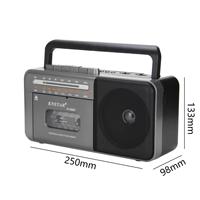 Lecteur de cassette portable personnalisé, directement de l'usine, radio BT, système audio multifonction, style vintage, construction en plastique durable