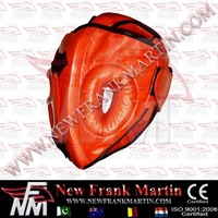 Protège-tête en cuir NFM Kudo Boxing rouge respirant Koshiki Juku pour arts martiaux à contact total, protection unisexe pour sports mixtes Krav