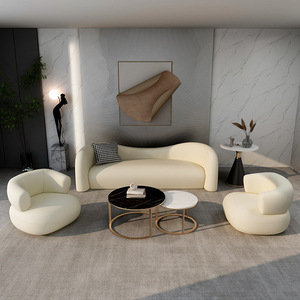 Combinación de Muebles de Lujo para Sala de Estar Sofá Curvo Sillones <span class=keywords><strong>y</strong></span> Mesas de Centro para Necesidades de Decoración Chic en Hogar Oficina <span class=keywords><strong>y</strong></span> Hotel - Product Image 4