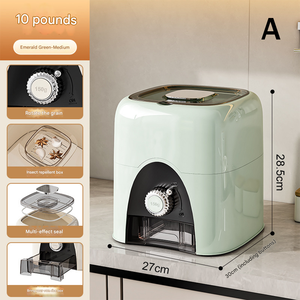 Boîte de rangement à boutons rotatifs pour le riz et les aliments Récipient de stockage de cuisine en plastique étanche à l'humidité Techniques d'injection - Product Image 4
