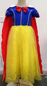 Girls <strong>Snow</strong> <strong>White</strong> Costume Fancy <strong>Dress</strong> <strong>up</strong> Fairy Tale Yellow <strong>Dress</strong> with Long Tulle Cape Cosplay Halloween Carnival Birthday Outfit - Product Image 6