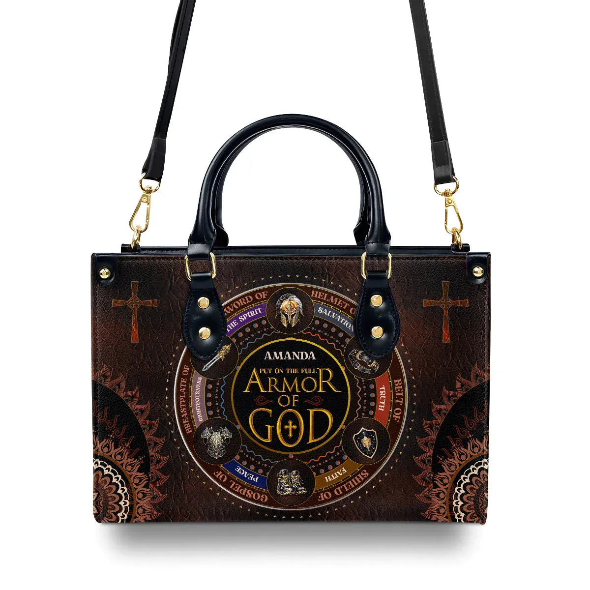 Cheap Handbag Bags For Women Religious Gift For Worship Friends Armor Of God Print Custom Handbags For Women Free Shipping