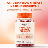 Gummies de soutien digestif Probiotiques Vitamine B12 60 Gummies Saveur Canneberge Complément Alimentaire