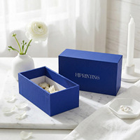 Boîte à bijoux et boîte à médailles élégante en papier rigide avec logo personnalisé sur le couvercle et la base pour emballages cadeaux de luxe en gros