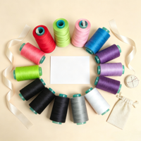 Fils à coudre en polyester 40S/2 pour machine à coudre, disponibles en plus de 2000 couleurs, 3000 yards en stock