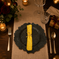 Assiettes de présentation dorées en plastique de 13 pouces, réutilisables, pour mariage, Halloween, Noël, assiettes modernes pour dîner