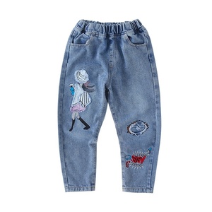 2025 nuovi Jeans Casual da ragazza <span class=keywords><strong>pantaloni</strong></span> lunghi per bambini graziosi cartoni animati stampa diretta vendite di fabbrica per la primavera autunno stagione all'ingrosso - Product Image 5