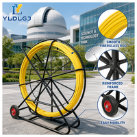 Tige de tirage en fibre de verre 6 mm 500 pieds, ruban de tirage pour câbles, tire-câbles, support de bobine en acier, roue de cage, non conducteur pour communication