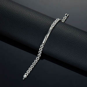 Pulsera y brazalete de moda para hombre de acero inoxidable 316L antideslustre, chapado en oro de 14K y 18K, espacios en blanco grabables para pulseras de hombre - Product Image 3