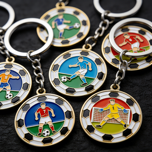 Portachiavi in Metallo Personalizzato di Alta Qualità, Lega di Zinco Smaltata, Portachiavi Coppa Calcio 2026 per Vendita all'Ingrosso - Product Image 2