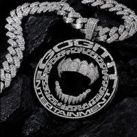 Oferta Especial: Colgante Hip Hop de Plata 925 con Moissanita y Diseño Iced Out para Hombre, Estilo Fang Grillz de Disco Redondo para Streetwear y Actuaciones de Rap
