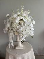 Boule de fleurs artificielles blanches de 70 cm, personnalisable, de qualité supérieure, durable, faite à la main, pour la décoration de mariage, d'événements et de fêtes