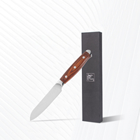 Couteau utilitaire de cuisine en acier inoxydable 3Cr13 de 5 pouces avec manche ergonomique en bois Pakka, boîte cadeau écologique