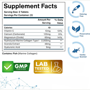 Kadınlar ve erkekler için OEM yüksek kaliteli vitamin kollajen-tip I, II, III, V, <span class=keywords><strong>X</strong></span> deniz kollajen peptid deniz kollajen Tablet - Product Image 5