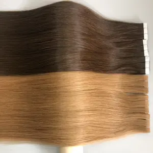 2023 Haar verlängerungen Tape Top chinesische Großhändler blonde Farbe Echthaar Perücke Luxus europäischen Tape in Extensions