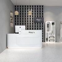 Bon modèle Bureau de salon moderne Bureau de réception en bois massif blanc avec comptoir