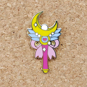 Broches en alliage Cloisonné <span class=keywords><strong>de</strong></span> haute qualité <span class=keywords><strong>de</strong></span> 3 cm, polies, motif Lune - Product Image 5