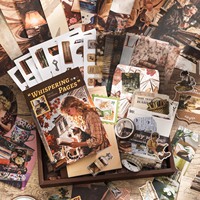 Ensemble cadeau de journal intime nostalgique et confortable SIMNO - Carnet A6 à pages murmureuses + Autocollants à motifs chaleureux et rubans washi