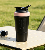 Bouteille shaker à protéines en acier inoxydable 750 ml, isotherme et anti-fuite, pour la salle de sport, le fitness, les adultes