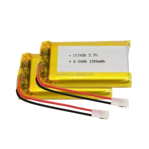 태양 용이성 중국 충전식 리튬 폴리머 배터리 3.7 볼트 503450 603450 103450 3.7v 1800mah 6.66wh lipo 배터리