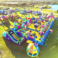 Château gonflable commercial en PVC durable de 0,55 mm, structure géante pour saut et amusement en extérieur